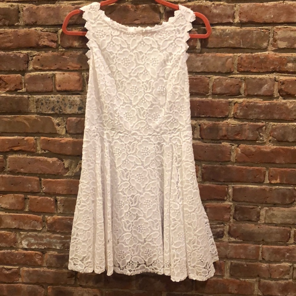 White laced floral dress